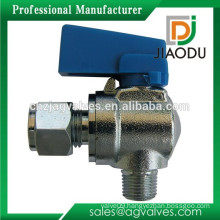 Angle Mini Ball Valve with 1/4-Inch Compression x 1/8-Inch Male Iron Pipe Thread Chrome Plated Brass